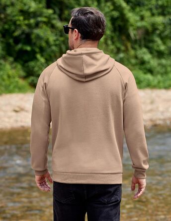 COOFANDY Худі для чоловіків з капюшоном, теплий світшот з флісу, бавовняний світшот з кишенями, чоловічий худі (Хакі, XL)