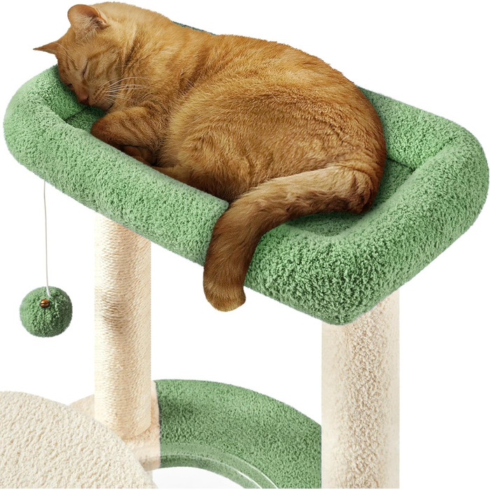 Yaheetech Cat Tree, Ocean Design Cat Tree, Cat Scratching Post, with Platform Space Capsule Sisal Posts, Stable Cat Climbing Tree, (Green/Beige)
