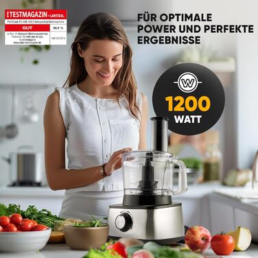 Кухонна машина ProfiCook 3-в-1: міксер, кухонний комбайн, соковитискач, 1200 Вт, 11 насадок, плавне регулювання, модель PC KM 1063