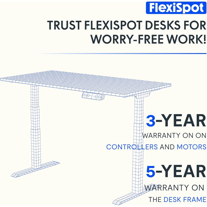 Регульований за висотою стіл FlexiSpot Basic – з органайзером для кабелів, гачками та суцільною стільницею. Ергономічний стіл для дому та офісу (120x60 см, горіх)