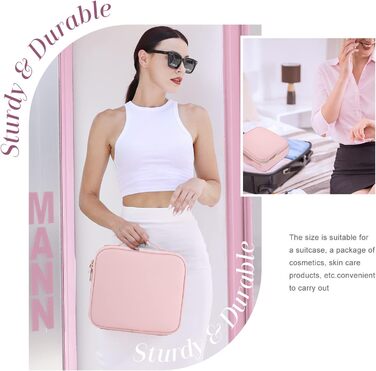 Косметичка для макіяжу, органайзер для подорожей, рожева