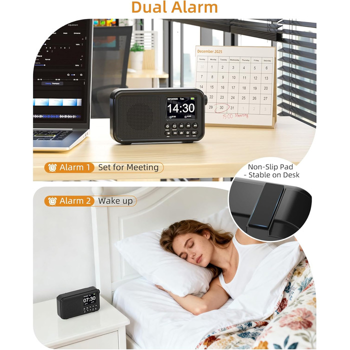 Портативне DAB/FM радіо з Bluetooth, екраном 2.4
