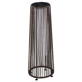 Outsunny Solar Lamp, Garden Lamp, Rattan Solar Light, Automatic LED, Brown, 21.5 x 21.5 x 61 cm | Aosom