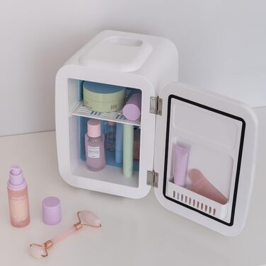 Mini холодильник Flamingueo 4L, 12V/220V: Косметичний, для догляду за шкірою, настільний, білий