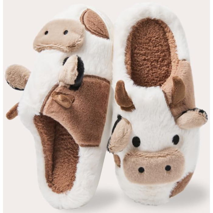 Тапочки для дому Кух, жіночі/чоловічі, плюшеві, пантофлі, зимові, теплі, зручні, з м'яким хутром, у вигляді тварин, легкі, затишні, антиковзкі, закриті, кумедні, 42/43 EU, коричневі