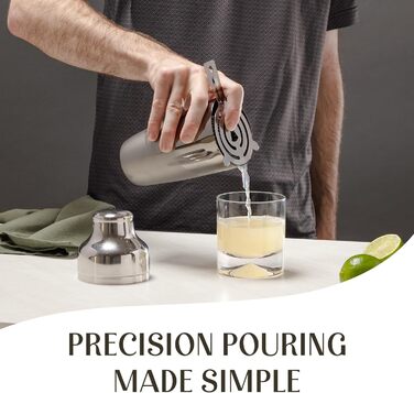 Набір для приготування коктейлів Mixology & Craft Cocktail Set 15-TLG. з нержавіючої сталі, барний аксесуар, сріблястий