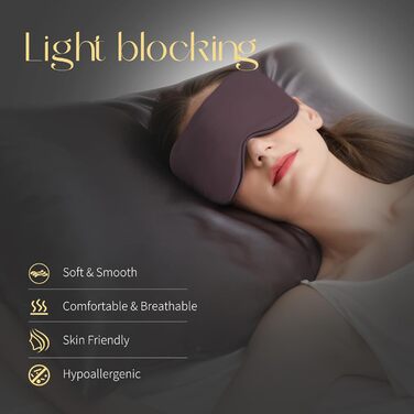 Маска для сну ZIMASILK з 100% чистої шовкової нитки малини, 22 Momme, наповнена 100% шовкової нитки малини, стрічка з шовку, надзвичайно м'яка та зручна, темно-синій (сіро-фіолетовий)
