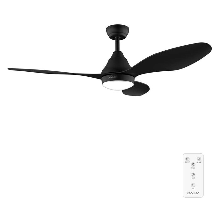 Стельовий вентилятор Cecotec Aero 5200 Line з пультом, LED підсвіткою та таймером, 132 см (52 дюйми), 60 Вт, мідний двигун, чорний