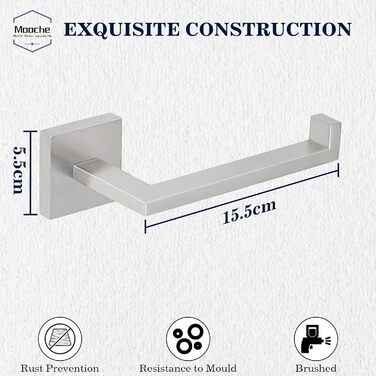 Тримач для туалетного паперу з нержавіючої сталі 304, 15 см. Сучасний настінний тримач для ванної кімнати, туалету та кухні