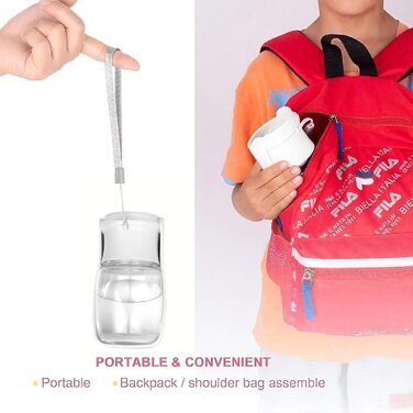 Складана пляшка для води для собак Canareen - портативна фляга для тварин для прогулянок, подорожей (біла, 350 мл)