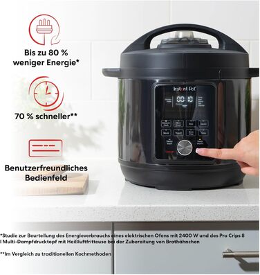 Instant Pot Duo Plus with WhisperQuiet Smart Cooker 5.7 L - Pressure Cooker, Slow Cooker, Rice Cooker, Sauté Pan, Yogurt Maker, Steamer, and Food Warmer, Black/Stainless Steel Duo Plus WhisperQuiet 5.7 Liter