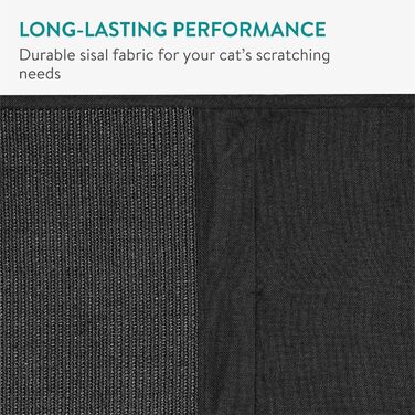 Navaris Cat Scratch Mat Scratch Protection Sofa - with 2 compartments - 128 x 45 cm Sisal Scratch Mat for Cat - Couch Cat Scratch Mat - also for Dogs (Black)