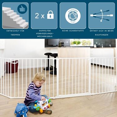 Захисне бар'єр BabyDan Flex XXL для каміну та сходів, чорний (90-278 см)