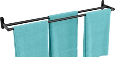 Тримач для рушників YUMORE, подвійний, з нержавіючої сталі, 80 см, чорний