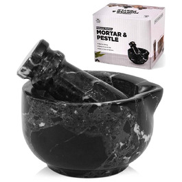Набір мармурового ступки та пестика, 7,6 см, чорний, ручної роботи, для кухні, спецій, трав, дрібного помелу