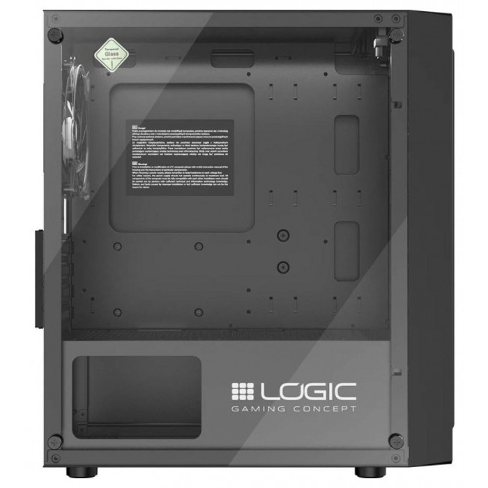 Ігровий комп'ютерний корпус Logic Atos ARGB mini, чорний, 3 вентилятори