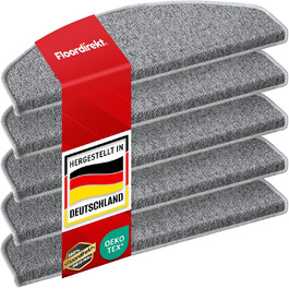 London Pro Stair Treads - 15 Piece Set - Non-Slip Carpet Stair Treads - 25x65 cm (Grey)