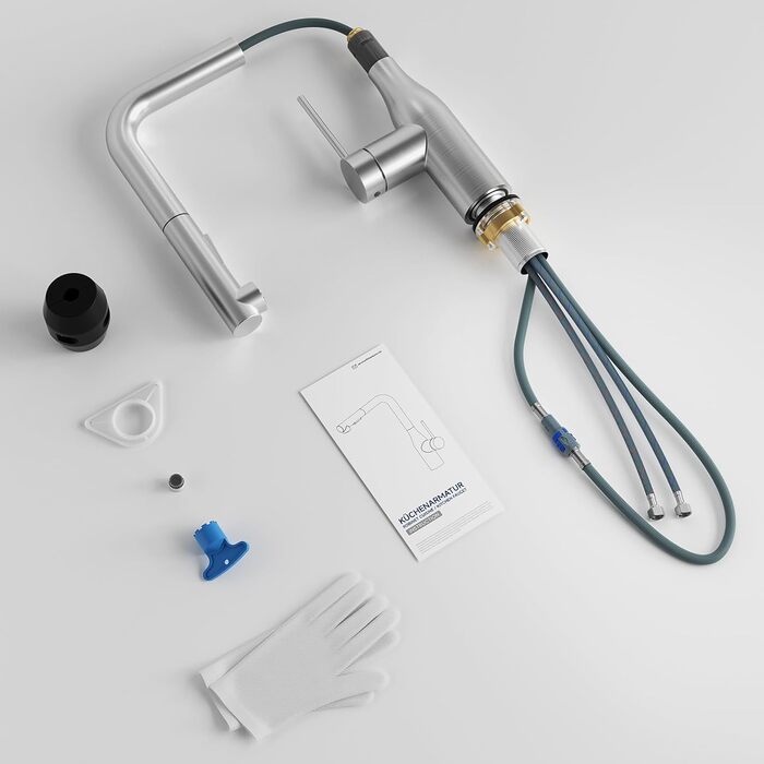 Змішувач для кухні CECIPA висувний, чорний, 360° поворотний, з витяжною лійкою, антивитік, легка установка, для мийки