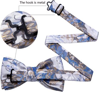 Краватка в клітинку Barry.Wang: комплект з краваткою, нагрудником та запонками. Класична смужка (блакитний/білий)