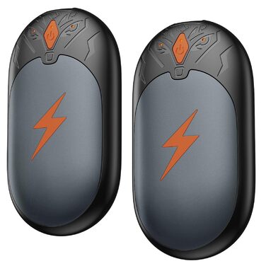 Електричні грілки для рук 2 шт. - Ultraleicht, перезаряджаються, портативні, 3 режими нагріву, до 24 годин, багаторазові USB грілки для рук для активного відпочинку взимку (сірий)