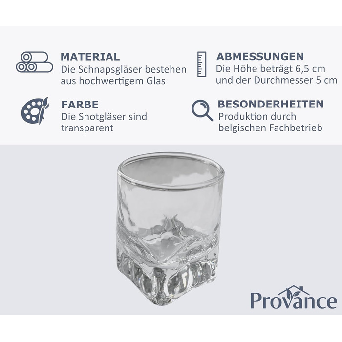 Набір келихів для шотів Provance Premium 4 шт, 40 мл (кришталь) - для віскі, рому, горілки, джину