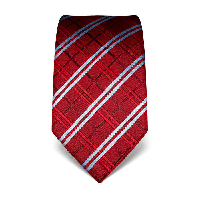 Краватка чоловіча Vincenzo Boretti, шовк, клітинка, бордовий, 8 см - для костюма та сорочки, діловий стиль, весілля