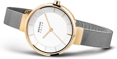 Годинник Bering жіночий Solar (сонячний) | Сонце, 31 мм, сталевий корпус та циферблат, браслет Milanais, сапфірове скло, 5 ATM, 14631 (14631-024)