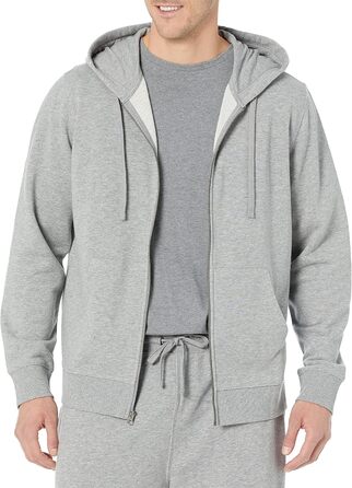 Чоловічий худі Amazon Essentials з м'якого французького трикотажу з блискавкою та зручним кроєм (XL, сірий меланж)