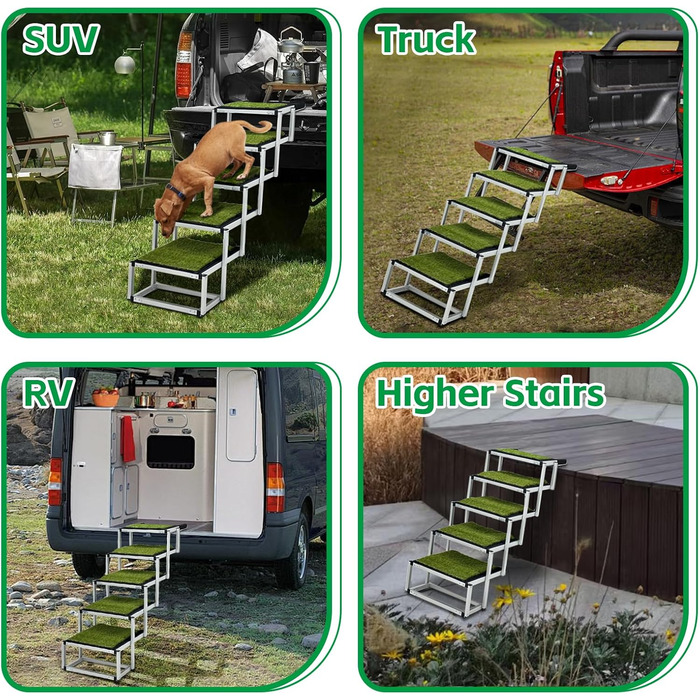 Східці для собак Hunderampe: легкі, складані, з антиковзким покриттям, для великих собак (до 70 кг), підходять для SUV, Jeep та вантажівок