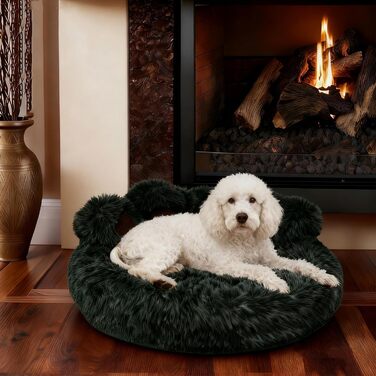 М'яке ліжко для собак та котів з дизайном ведмежих лапок, 50 см, сірого кольору. Зручне та тепле місце для сну маленьких та середніх собак, котів та кроликів. Легко миється.