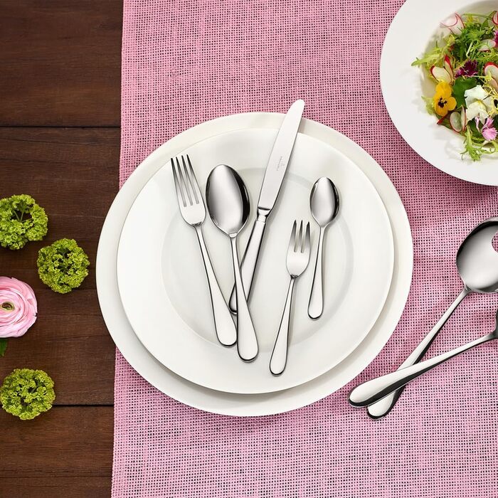 Villeroy & Boch – Oscar Cutlery Set 30-Piece Silver/Platinum, Dishwasher Safe, Rustproof, Cutlery Set 30-Piece, Dinnerware, Fork, Knife, Spoon, Dinnerware Set, Stainless Steel