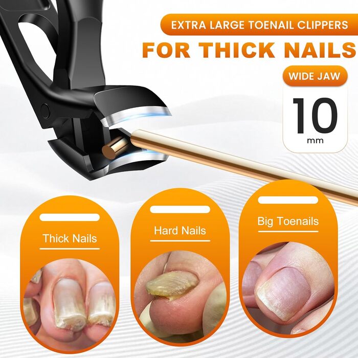 Інструмент для стрижки нігтів для літніх людей та чоловіків з товстими нігтями, 16 мм/37 мм, важкий, з кутовими лезами 45 градусів, для врослого нігтя (Помаранчевий)
