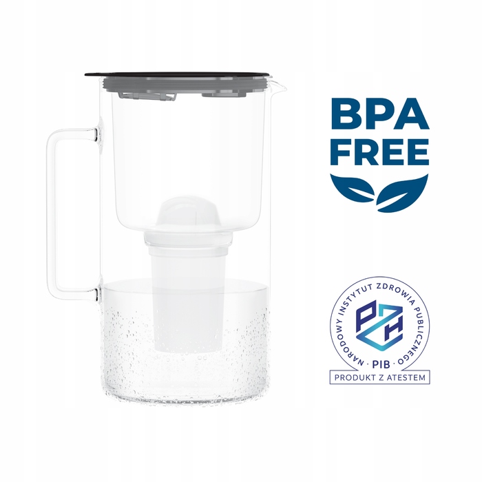 Скляний фільтраційний глечик Wessper D4 BOROSILICATE MINI FF BK з фільтром