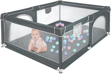 Льотний вольєр для цуценят з дверцятами, вольєр для цуценят або маленьких собак, міцний загін з товстого полотна та сітки з нейлону, висока зносостійкість, можна прати в пральній машині, для використання в приміщенні та на вулиці, 180 x 120 x 66 см – світло-сірий (120 x 160 x 66 см - темно-сірий)