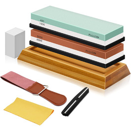 Набір точильних каменів FULUDM для ножів: 400/1000, 3000/8000 - з водою, з антиковзким тримачем