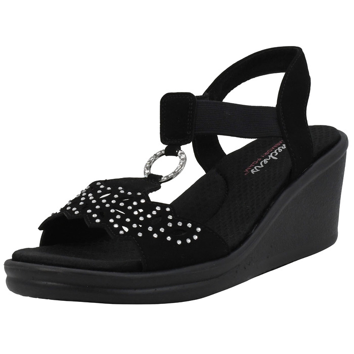 Skechers Rumblers - жіночі сандалі на танкетці, чорні (40 EU)