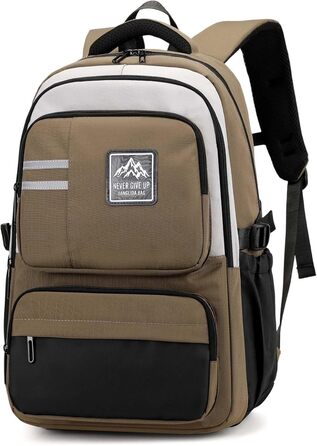 Шкільний рюкзак для підлітків, хлопчиків, водонепроникний, для школи, коледжу, роботи (Хакі)