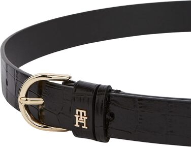 Ремінь жіночий Tommy Hilfiger Essential Effortless Croc 110 Black (Чорний) з регульованою пряжкою