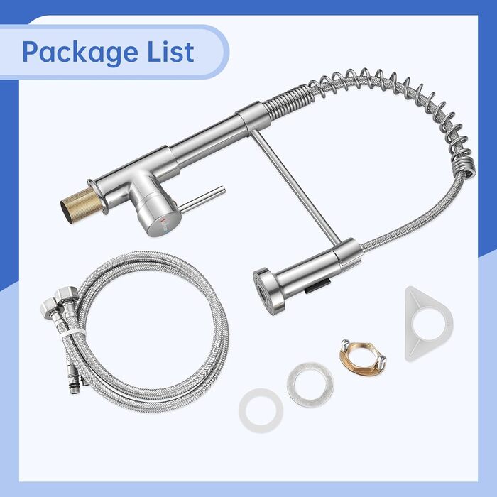 Кухонний змішувач Appaso з висувною лійкою, високотискний, 2 режими, 360° обертання, нержавіюча сталь, без свинцю та нікелю