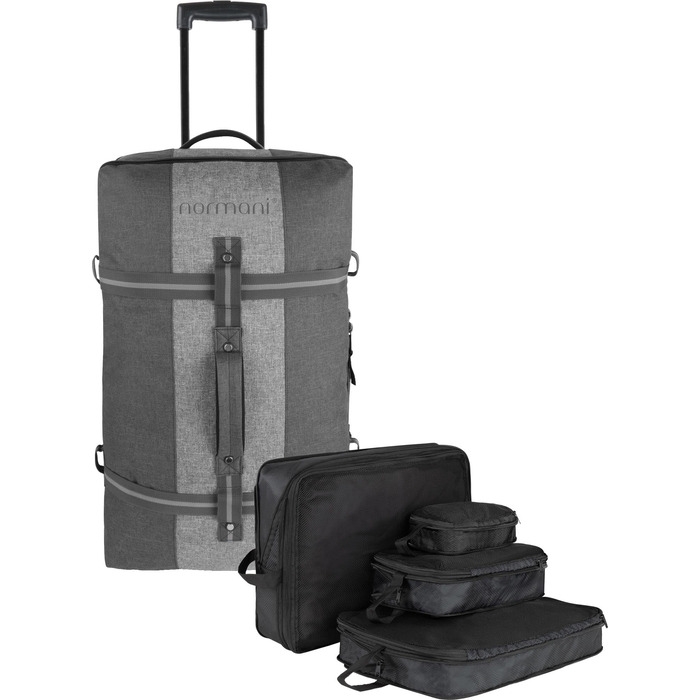 Валіза на колесах normani Reisetasche Reisetrolley 125 л з відділенням для костюмів, темно-сірий/сірий