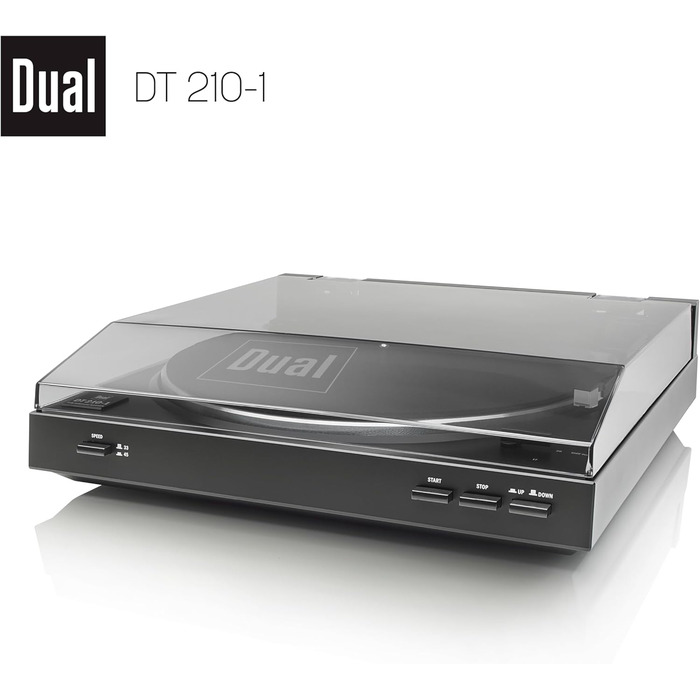 Програвач вінілу Dual DT 210-1 USB: 2 швидкості, магнітний звукознімач, ремінний привід, USB для оцифрування, чорний