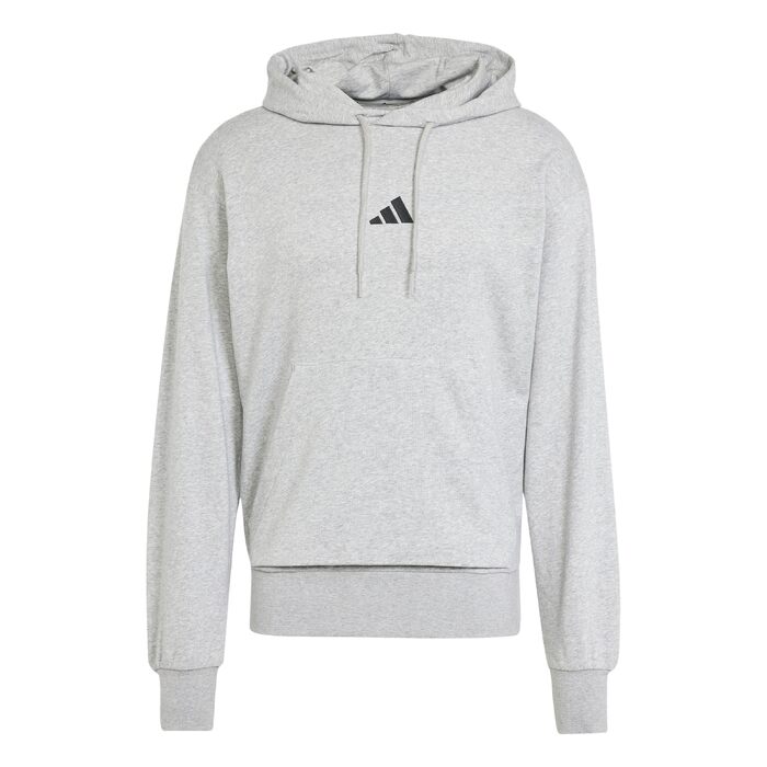 Чоловічий худі adidas Essentials Feelcozy з французьким тері, сірий меланж/чорний, розмір M