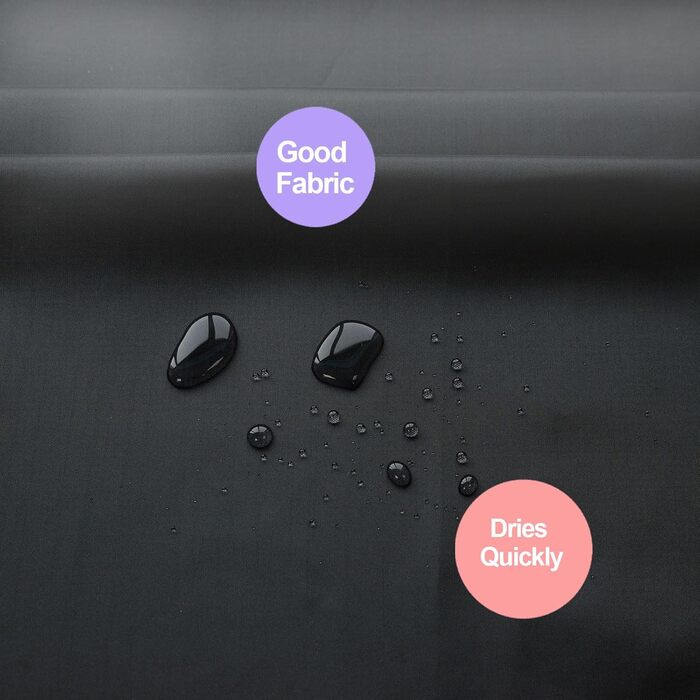 Штора для душу YISURE 150x150 см чорна, текстильна, поліестер, з металевими люверсами, машинне прання