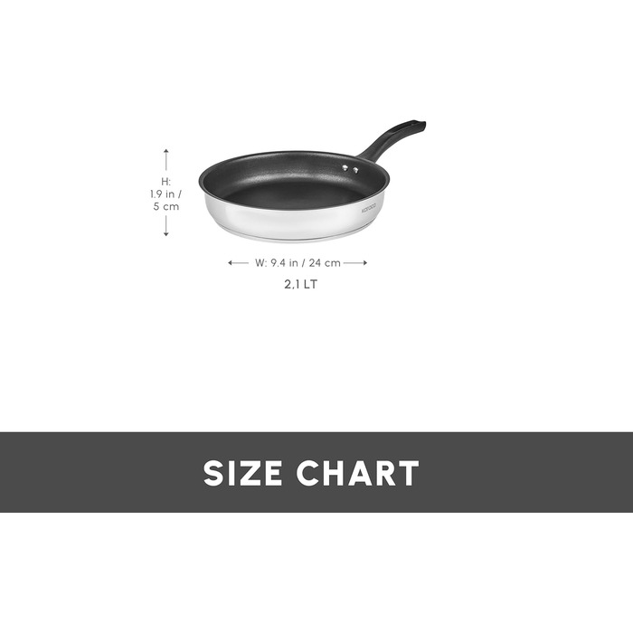 Набір кухонного посуду Karaca Biogranit Blackgold 12 предметів | Покриття з антипригарним ефектом | Стійкий до подряпин | Здоровий та екологічний | Енергоефективний | Елегантний дизайн | Легко миється (24 см, Сірий)