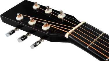 Класична акустична гітара Westerngitarre WS-10BK-CE з підсилювачем, чорна, глянцевий лак. Dreadnought, Cutaway, 3-Band EQ + Presence, тюнер LCD, XLR та Klinke