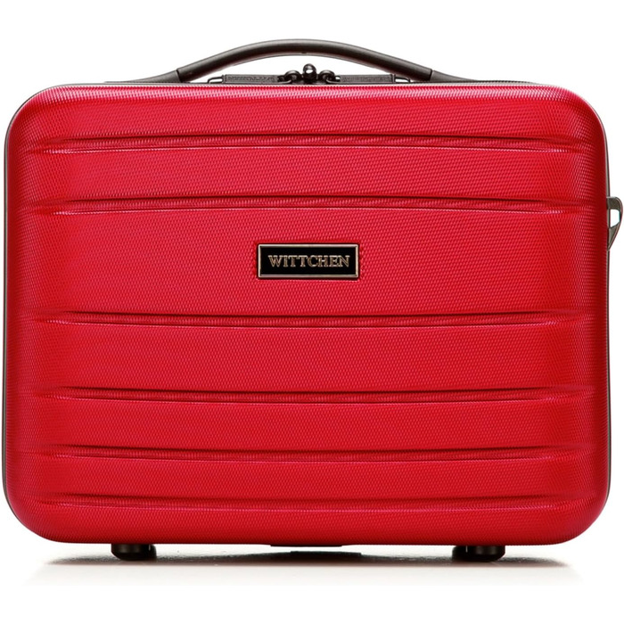 Валіза на колесах WITTCHEN Globe Line S, ручна поклажа, ABS, 4 колеса, кодовий замок, телескопічна ручка, червона | Підходить для Lufthansa, Eurowings, Ryanair, Condor, Discover Airlines