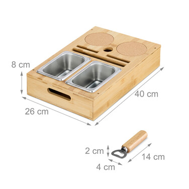 Relaxdays Couchbar with Snack Bowls