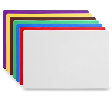 HENDI Cutting Boards, HACCP compliant, double-sided, for cheese and bread, 450x300x(H)12.7mm, HDPE 500 plastic, white