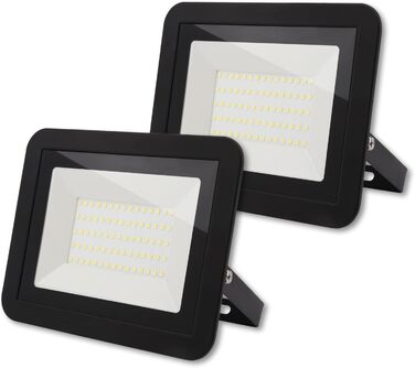 DA LIGHT 50W LED Floodlight Outdoor & Indoor, 6000K Cool White 4500lm Super Bright Outdoor Light, LED Floodlight Outdoor Spotlight Floodlight IP65, LED Projector 230V for Garden, Garage, Sports Field (4 Pack) (50W*2 PACKS)