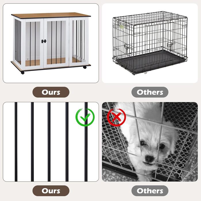 Тамбур для собак TUKAILAi, стильний будиночок для собак в інтер'єрі, клітка для собак, переноска для собак, білий та коричневий